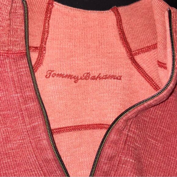 Tommy Bahama Orange Zip Up Sweater with Relaxed Fit Medium - Picture 2 of 10